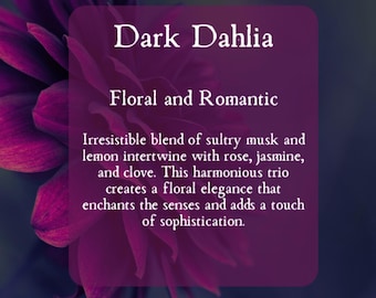 Dark Dahlia Roll On Perfume Oil-Gothic Fragrance Roller Ball Unique -Floral Fragrance- Spooky Fragrance - Halloween Rollerball Perfume