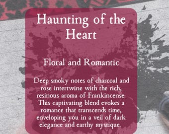 Haunting of the Heart Perfume Oil Roller Ball Floral Roll On Perfume -Halloween Goth Scents - Smoke + Rose + Frankincense - Unique Spooky