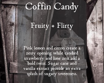 Coffin Candy Gothic Perfume Roll On Oil-Halloween Spooky Scents Perfume-Roller Ball Goth  Pink Lemon + Strawberry + Vanilla + Cotton Candy