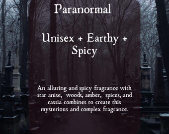 Paranormal Gothic Perfume Roll On Perfume Oil - Absinthe + Spice +Amber Gothic Cologne- Roller Ball Haunted Perfume-Sensual Fragrance