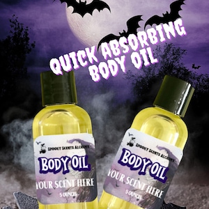 Unisex Scented Body Oil Masculine Fragrances- Witchy Skincare-Hydrating Liquid Body Butter-Halloween Dry Skin After Shower Skin Care- Spooky