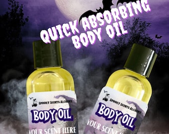 Unisex Scented Body Oil Masculine Fragrances- Witchy Skincare-Hydrating Liquid Body Butter-Halloween Dry Skin After Shower Skin Care- Spooky