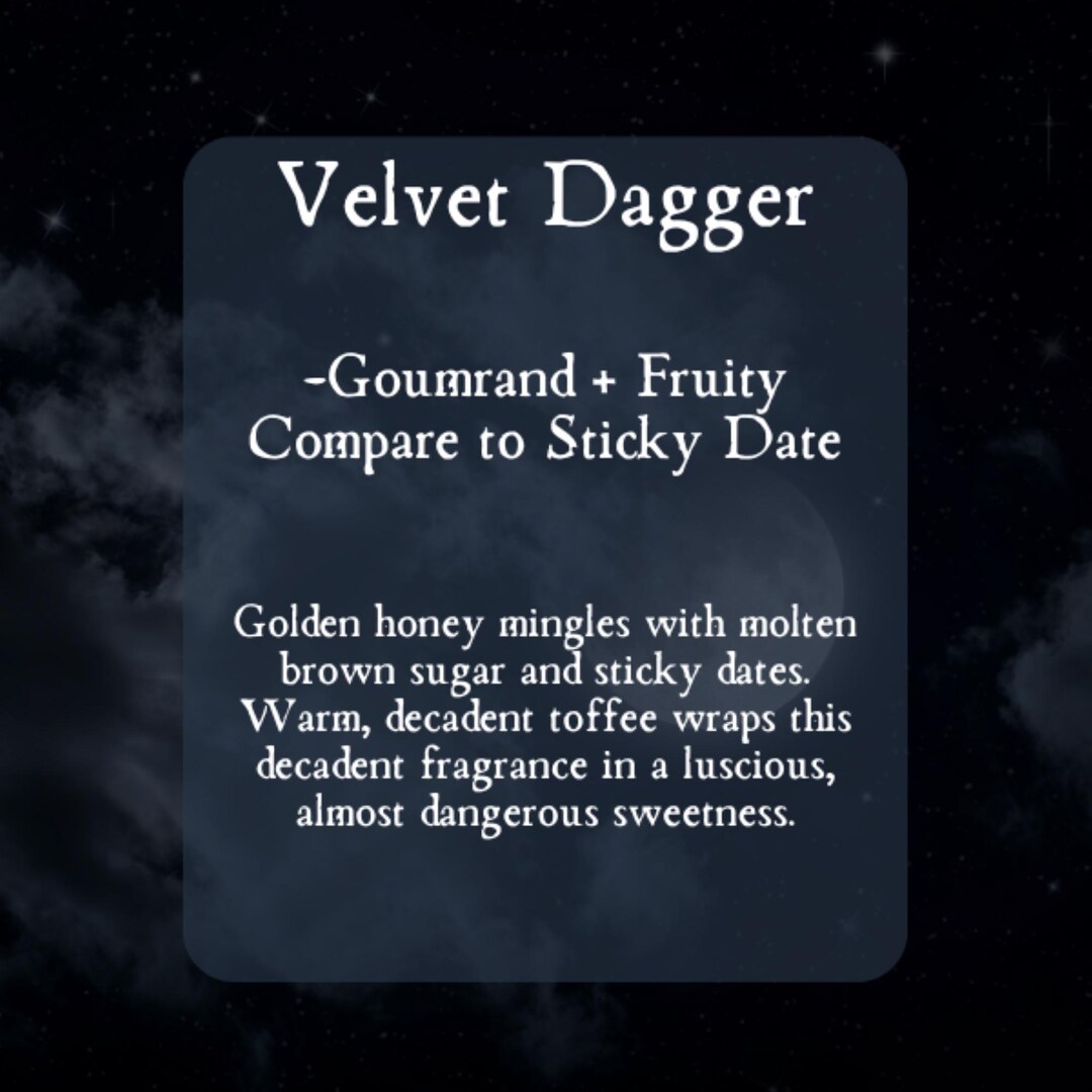 Velvet Dagger Perfume Roll on Perfume Oil-honey+brown Sugar+dates ...