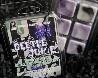 Beetlejuice Wax Melt- Spooky Scents - Lemon Citrus Cotton Candy Fragrance Blend- Spooky Season Halloween Horror Wax Melt- Witchy Apothecary