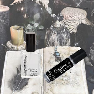 Enigma&#39;s Curse Gothic Perfume Roll On Perfume Oil-Goth Scents Halloween-Roller Ball Earthy Woods + Amber + Oriental - Spooky Scents