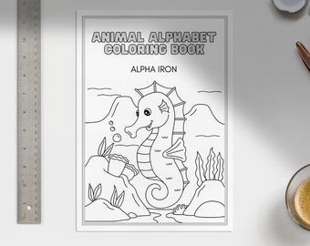 ABC Baby Shower Coloring Book, ABC Coloring Book, Alphabet Coloring Book, ABC Animal Coloring Book, Alphabet Coloring