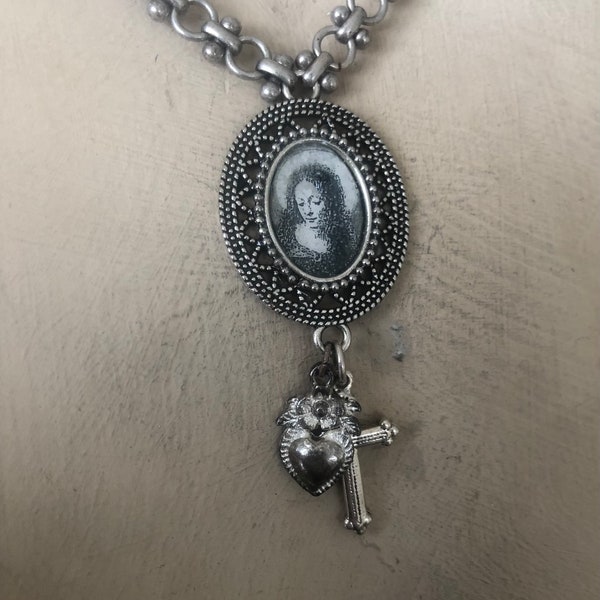 Assemblage Religious Necklace Etsy