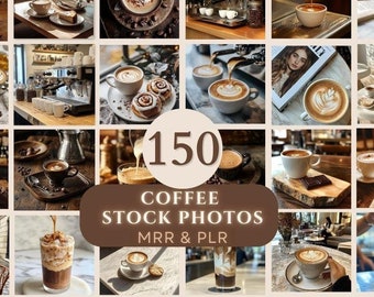 150 Coffee Stock Photos, Coffee Shop Stock Images, Cafe Images, Coffee Shop Marketing Photos, MRR PLR Photos Coffee Shop Instagram Template