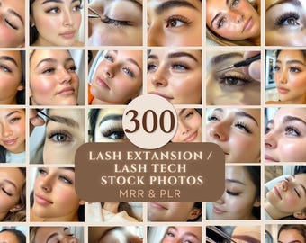 300 Lash Stock Photos, Lash Extension Stock Images, Lash Tech Stock Photos, Lash Tech Models, MRR PLR Lash Technician Social Media Template