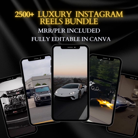2500+ Faceless Luxury Reels, Luxury Car Videos, Instagram Reels, Aesthetic Video Bundle, Faceless Digital Marketing Videos, MRR/PLR, Viral