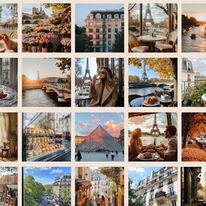 Pu&ograve; includere: Un collage di 16 immagini che mostrano vari aspetti di Parigi, Francia. Le immagini includono monumenti iconici come la Torre Eiffel, l'Arco di Trionfo e il Museo del Louvre. Altre immagini ritraggono incantevoli strade parigine, caff&egrave; e ponti. Il collage cattura la bellezza e il romanticismo della Citt&agrave; della Luce.