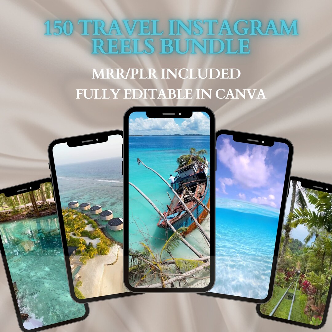 150 Travel Reels, Beach Reels, Faceless Videos, Instagram Reels,aesthetic Video Bundle, Faceless ...