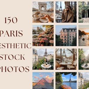 Pu&ograve; includere: Una collezione di 150 foto stock estetiche che mostrano diverse scene di Parigi, Francia. Le foto mettono in mostra monumenti iconici come la Torre Eiffel, l'Arco di Trionfo e le affascinanti strade parigine.