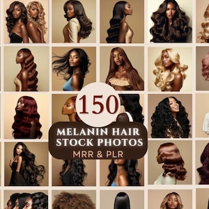 150 Melanin Hair Stock Photos, Luxury Melanin Stock Images, Hair Model Stock Photos Hair Stylist Instagram MRR PLR Hair Salon Social Media