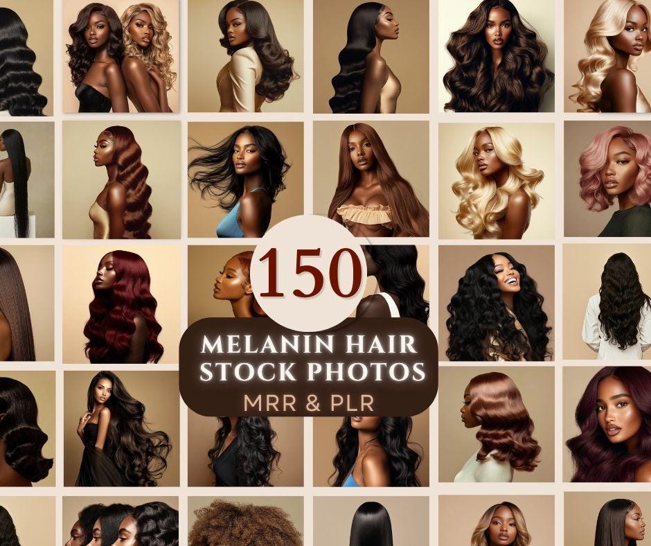 150 Melanin Hair Stock Photos, Luxury Melanin Stock Images, Hair Model Stock Photos Hair Stylist Instagram MRR PLR Hair Salon Social Media