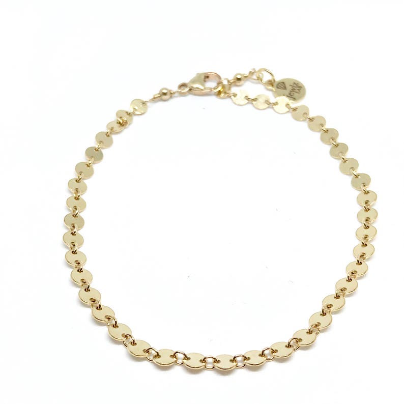 Gold Disc Anklet Ankle Bracelet image 1