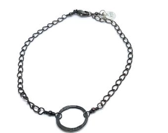 Oxidized Circle Anklet | Ankle Bracelet