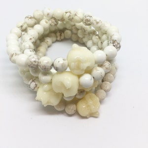Buddha Agate stretch bracelet | Stacking bracelet | Stretch bracelet | WJ-31