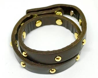 Leather wrap bracelet/choker