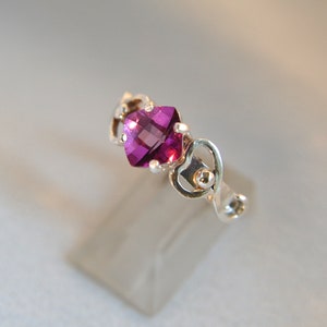 Valentine rosa Topas, Sterling Silber-Edelstein-Ring, Handarbeit Bild 6