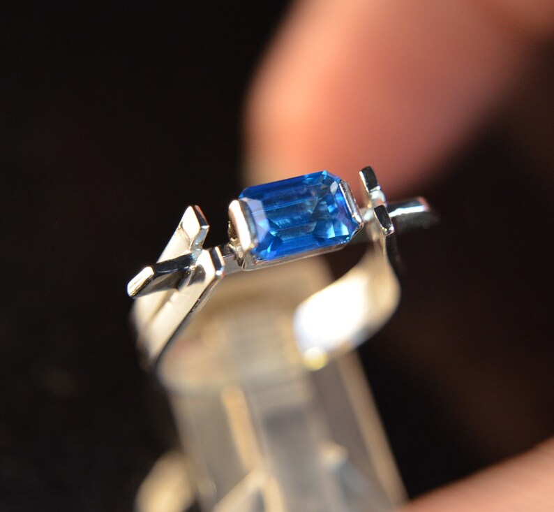 Sterling Silver artisan made gemstone ring Brooklyn Blue Topaz