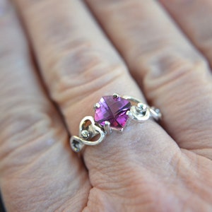 Valentine rosa Topas, Sterling Silber-Edelstein-Ring, Handarbeit Bild 9