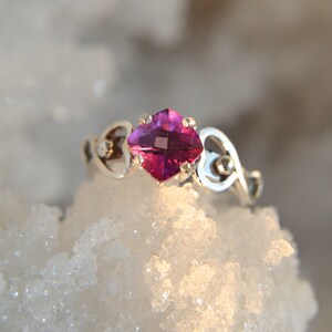 Valentine rosa Topas, Sterling Silber-Edelstein-Ring, Handarbeit Bild 4