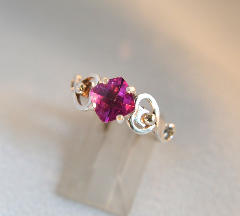 Valentine rosa Topas, Sterling Silber-Edelstein-Ring, Handarbeit Bild 5