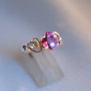 Valentine rosa Topas, Sterling Silber-Edelstein-Ring, Handarbeit Bild 10