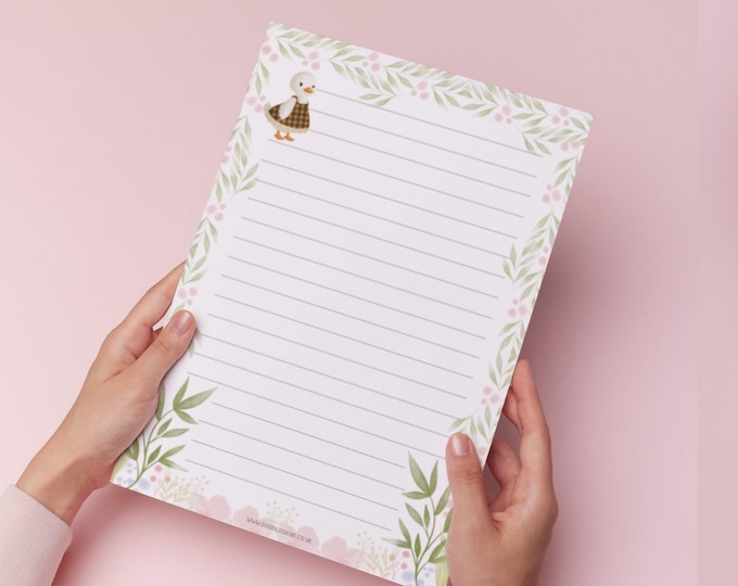 Duckling Letter Writing Paper – A4 or A5 Lined or Unlined with Envelopes & Stickers