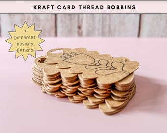 Kraft Card Organiser Bobbins for Sewing & Crafts
