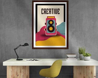 Retro Camera Art Print Set: Vintage Photography Wall Decor (Digital Download)