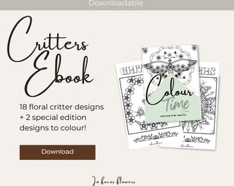 E-book de coloriage d'insectes | Coloriage numérique | Livre de coloriage pour adultes et enfants | Téléchargeable | Motifs naturels