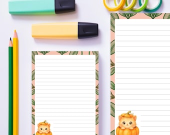 Ginger Cat Pumpkin Letter Writing Set - A4/A5 Lined or Plain Writing Paper