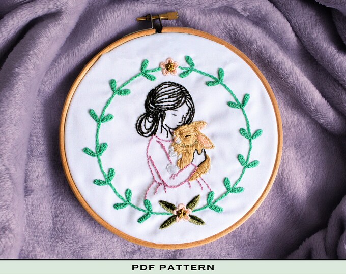 Cute Bunny Embroidery PDF Pattern
