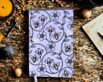 A5 Personalised Notebook Charm Purple Pattern Hardback