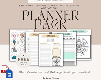 To Do List, Task Tracker, and Productivity Planner - Daily, Weekly, Monthly Organization & Task Management Template, floral colouring design