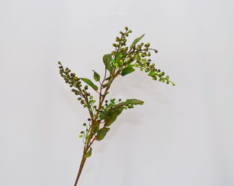 Artificial Green Berry Spray Stem, Faux Berry and Leaf Accent, Floral Arrangement, Home Flower Decor, Indoor Greenery, Fake Bouquet Filler