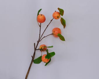Artificial Apple Branch, Faux Apple Fruit Stem, Realistic Apple Pick for Fall Decor, Harvest Table Centerpiece, Rustic Farmhouse Arrangement