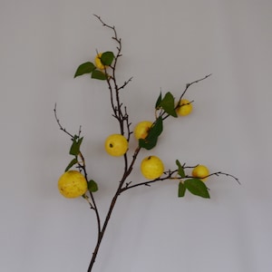 Artificial Yellow Apple Branch, Realistic Faux Fruit Stem, Apple for Home Decor, Floral Arrangements,  Lifelike Fruit Decor, Indoor Greenery