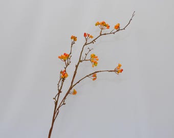 Artificial Bittersweet vine, Faux Berry Branch, Autumn Harvest Berries Decor, Fall Floral Arrangement, Rustic Home Accent, Table Centerpiece