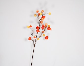 Artificial Chinese Lantern Stems, Faux Physalis Alkekengi Spray, Fall Decor, Wedding Arrangements, Vase Fillers, Home Decor, Kitchen Decor