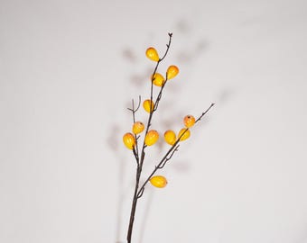 Artificial Eriobotrya Branch, Loquat Fruit Clusters, Fall Decor, Vase Fillers, Home Decor, Mantel Decor, Interior Decor, Thanksgiving Decor