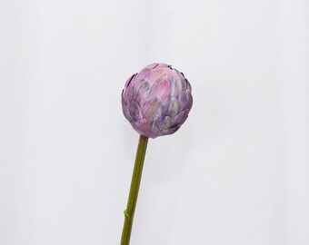 Artificial Purple Artichoke Stem, Faux Artichoke Flower, Realistic Vegetable Stem for Vase, Farmhouse Kitchen, Home Floral Decor Arrangement