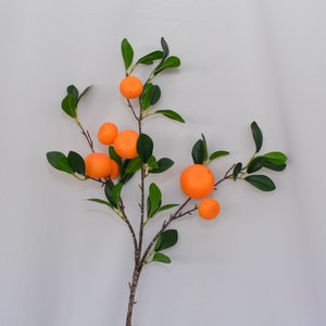 Artificial Orange Branch, Realistic Tangerine Stem, Faux Citrus Fruit Branch, Home Decor, Event Decoration, Fake Orange Branch, Fall Fruit