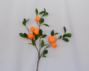 Artificial Orange Branch, Realistic Tangerine Stem, Faux Citrus Fruit Branch, Home Decor, Event Decoration, Fake Orange Branch, Fall Fruit