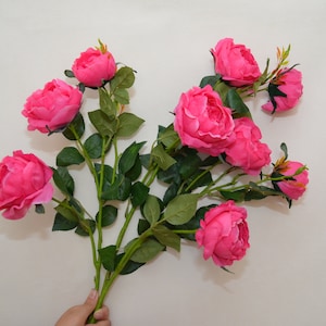 Artificial Rose Flower Stem with Buds, Real Touch Roses, Fake Roses, Realistic Roses, Pink Roses, Home Flower Decor, Roses for Bouquets