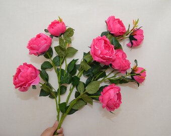 Artificial Rose Flower Stem with Buds, Real Touch Roses, Fake Roses, Realistic Roses, Pink Roses, Home Flower Decor, Roses for Bouquets