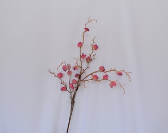 Artificial Cape Gooseberry Stem | Faux Dried Lantern Flowers, Rustic Floral Branch for Home Decor, Wedding Bouquets, Table Centerpieces