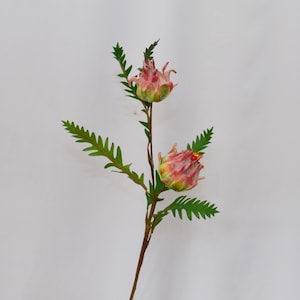 Artificial Thistle Stem with Leaves, Faux Wildflower Decor, Rustic Thistle Flower Branch, Home Floral Arrangements, Wedding Centerpiece